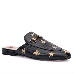 GUCCI Embroidered Princetown Mules